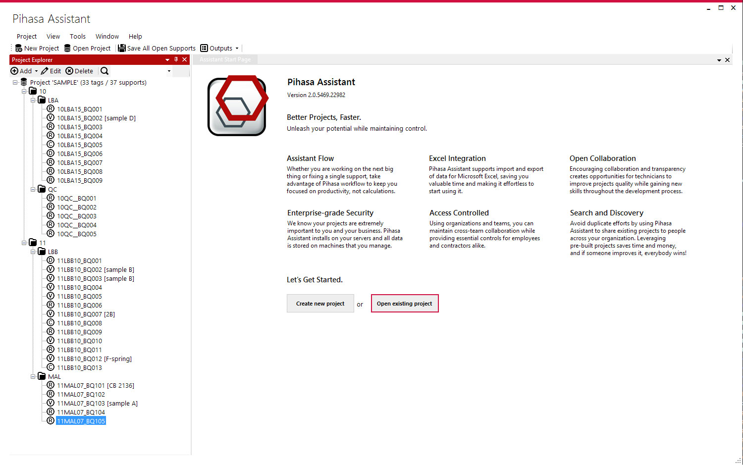 Pihasa Assistant Main Screen